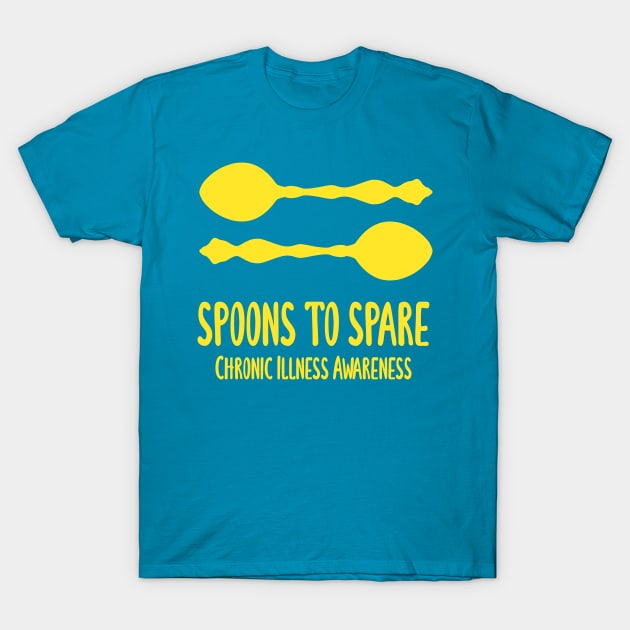 Spoons To Spare - Chronic Illness Awareness (Yellow) T-Shirt by KelseyLovelle